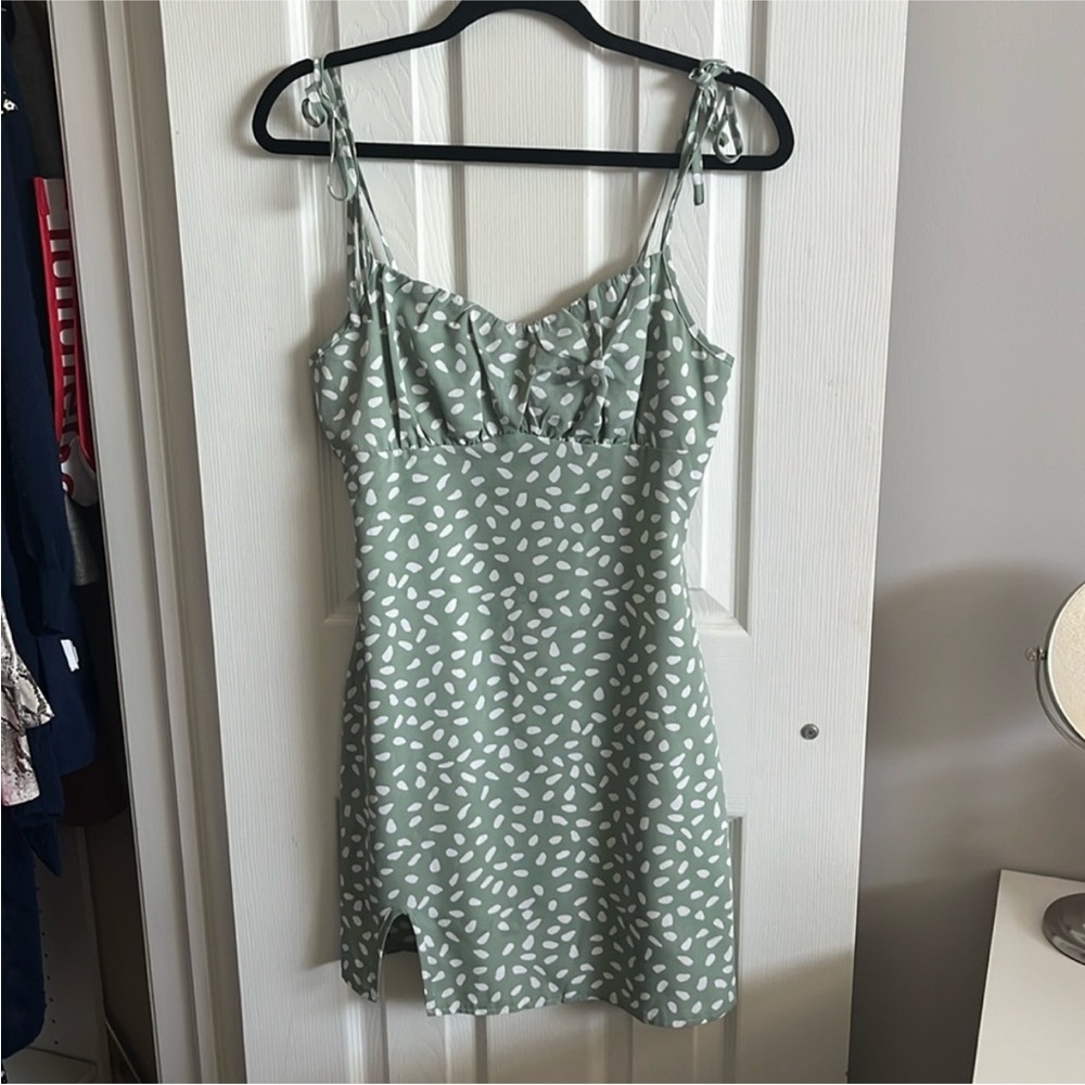 Green Patterned Women's Dress